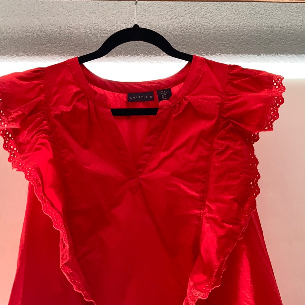 Eyelet Ruffle Cotton Top - Picture 7 of 8
